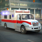 Conduite de voiture d'ambulance de ville