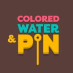 Água colorida e alfinete