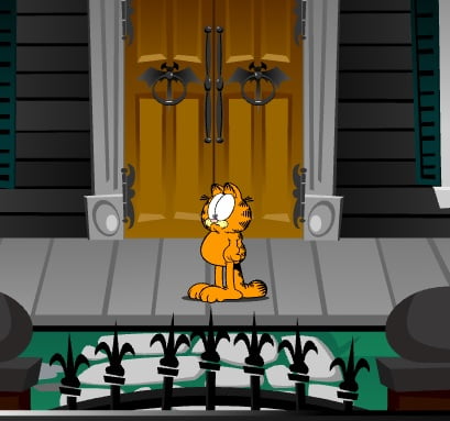 o jogo de terror do friv do garfield na mansão assombrada!!! 😱 #emie