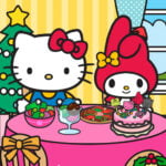Cena di Natale di Hello Kitty e amici