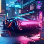 Neon Flytron: Cyberpunk-Rennfahrer