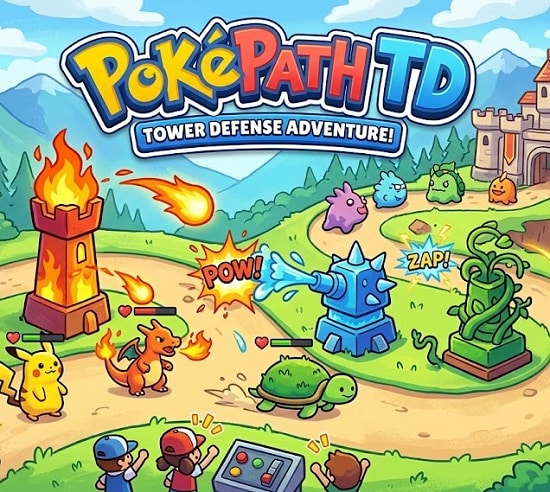 PokePath TD - Play Pokémon Tower Defense Game Online
