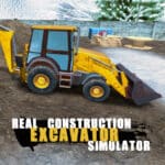 Simulador de escavadeira de construção real